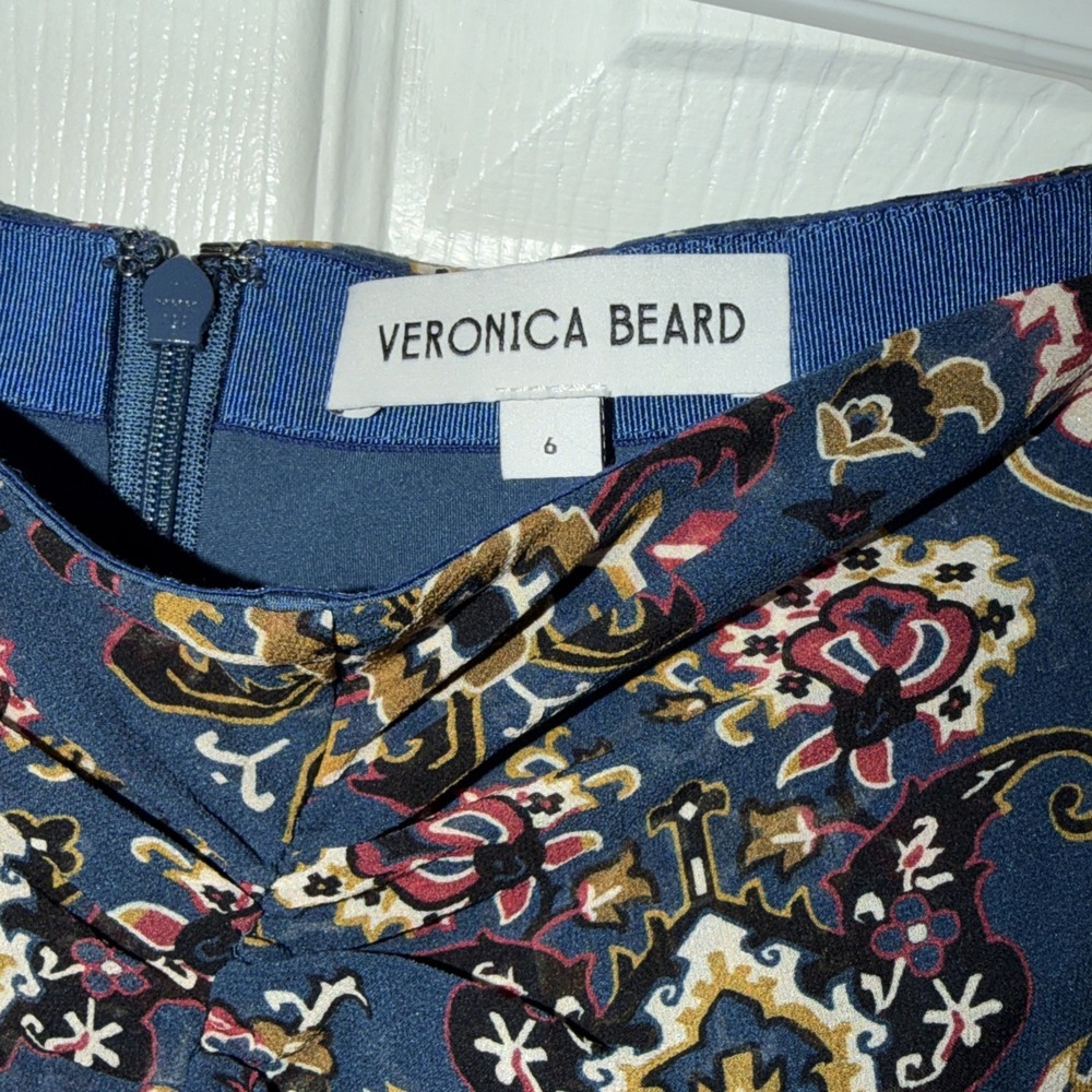 Veronica Beard 100% Silk Sira Skirt Size 6 Printed Silk Chiffon Multi High/low - Picture 3 of 6